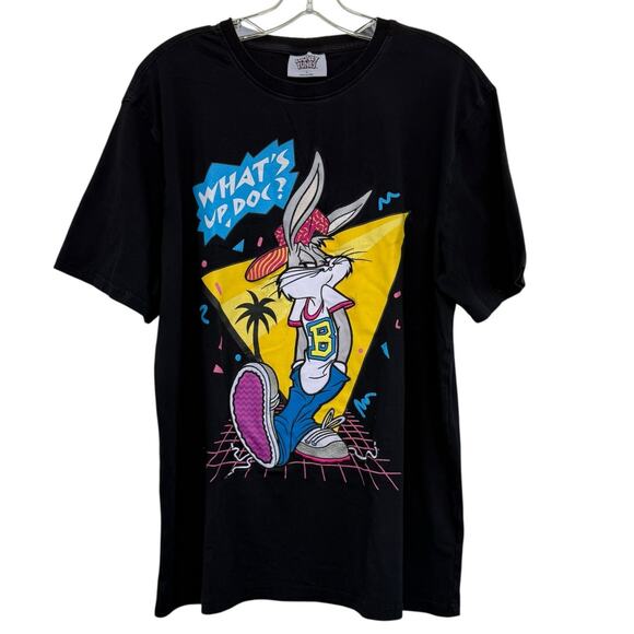 Vintage Looney Tunes Bugs Bunny Retro Graphic T-Shirt Mens Sz Large Embroidered - Picture 1 of 9